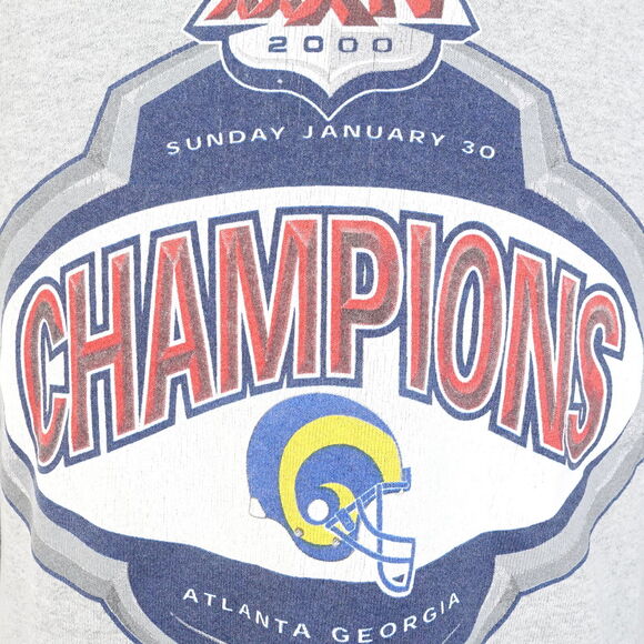 VINTAGE ST LOUIS RAMS SUPER BOWL CHAMPIONS 2000 CREW NECK SWEATSHIRT SIZE 2XL - Picture 3 of 6